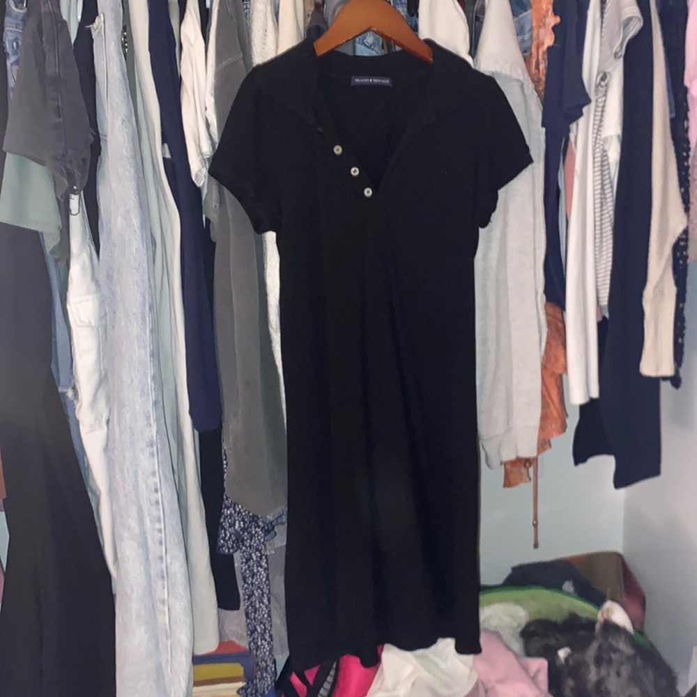 black brandy melville dress, has a button up collar